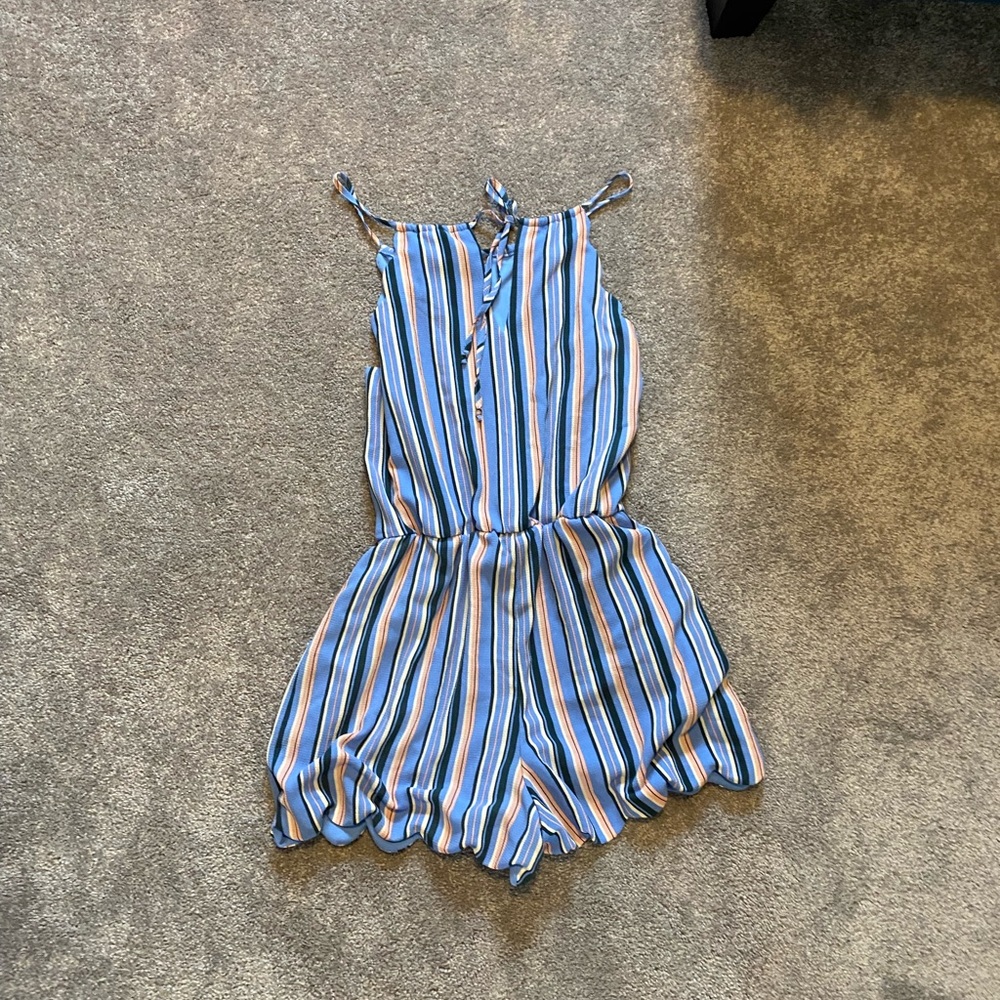 Blue striped romper - Picture 2 of 3